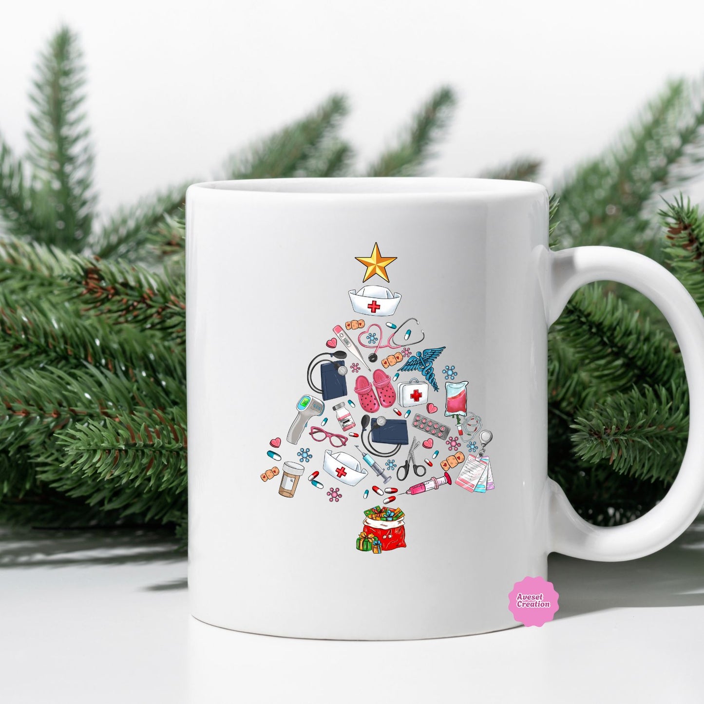 Christmas Tree Nurse Mug